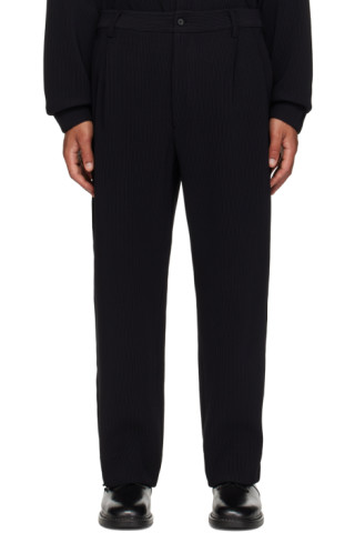 stein: Black Gradation Two Tuck Trousers | SSENSE