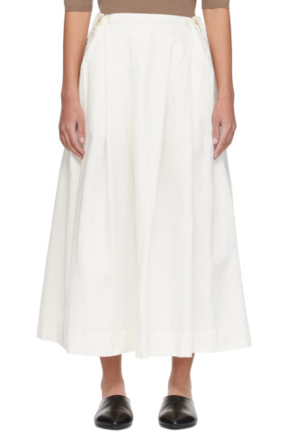 CASEY CASEY White Javeline Midi Skirt