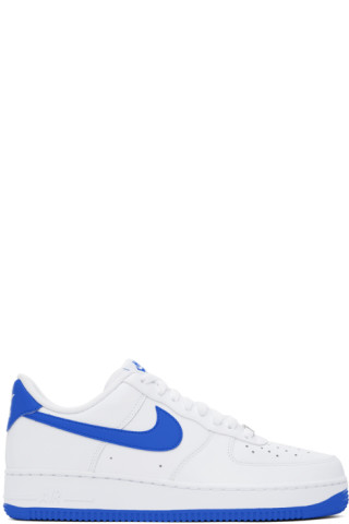 Nike: White & Blue Air Force 1 '07 Sneakers | SSENSE