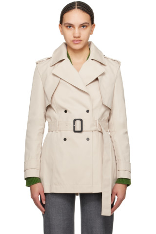 【関税込み】MACKAGE ベージュ Adva トレンチコート 241015F067003_1.jpg