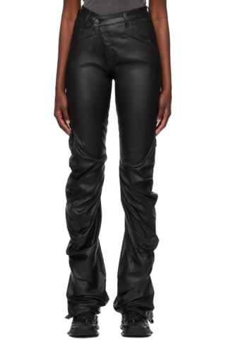 Black Faux Leather Pants by Saunders Collective for $55