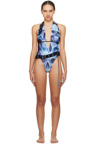 Ottolinger: Blue Belt One-Piece Swimsuit | SSENSE