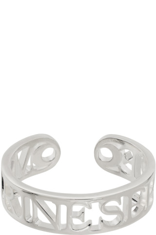 Marine Serre: Silver Marine Serre Insert Bangle Bracelet Marine Serre: Silver Marine Serre Insert Bangle Bracelet