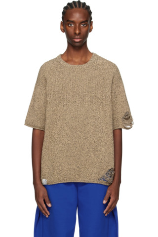 【関税込み】ADER error ベージュ ディストレス Tシャツ ADER errorのベージュ ディストレス Tシャツがセール中