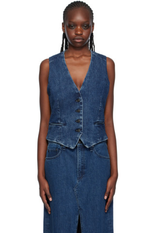 【関税込み】rag & bone ネイビー Priya デニムベスト rag & boneのネイビー Priya デニムベストがセール中