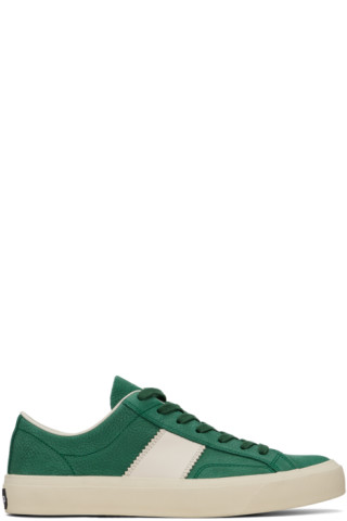 【関税込み】TOM FORD グリーン レザー Cambridge スニーカー TOM FORD: グリーン レザー Cambridge スニーカー | SSENSE 日本