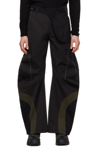 Black Articulated Waistbag V1 Trousers by FFFPOSTALSERVICE