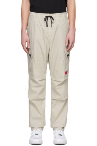 HUGO - Regular-fit cargo trousers in ripstop cotton