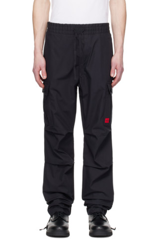 HUGO - Regular-fit cargo trousers in ripstop cotton