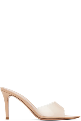 【関税込み】Gianvito Rossi ベージュ Elle 85 ヒールサンダル Gianvito Rossiのベージュ Elle 85 ヒールサンダルがセール中
