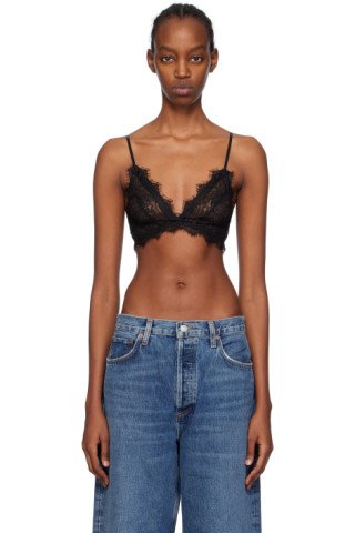 Anine Bing Permanent Delicate Lace Bra - Black pour Femme