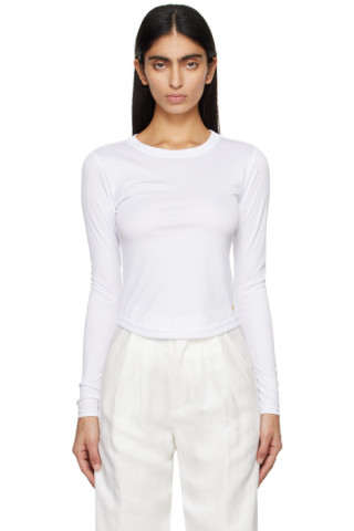 ANINE BING: White Jane Long Sleeve T-Shirt | SSENSE