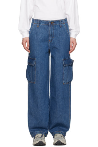 Levi's Loose Denim Cargo Pants in Blue