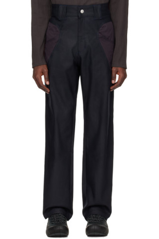 Black & Purple Forge Denim Cargo Pants by AFFXWRKS on Sale