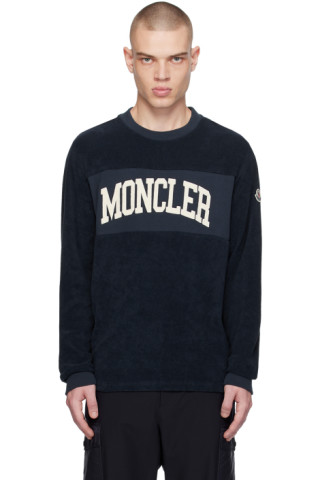 Moncler: ネイビー ロゴ刺繍 スウェットシャツ | SSENSE 日本 Moncler: ネイビー ロゴ刺繍 スウェットシャツ | SSENSE 日本