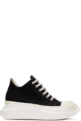 Rick Owens DRKSHDW: Black Abstract Low Sneakers | SSENSE Rick Owens DRKSHDW: Black Abstract Low Sneakers | SSENSE