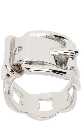 Acne Studios: Silver Buckle Ring | SSENSE UK
