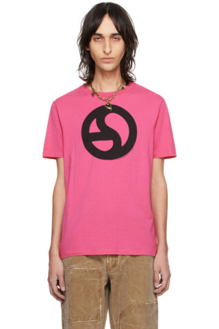 Acne Studiosのピンク グラフィックTシャツがセール中