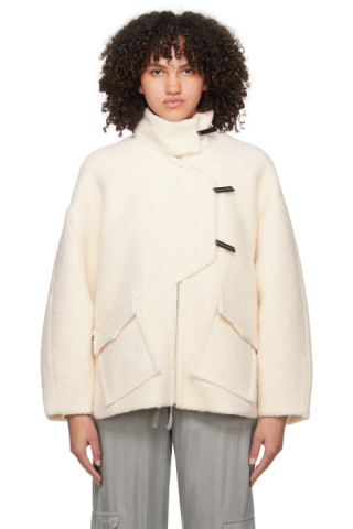 【関税込み】GANNI オフホワイト ドロップショルダー ジャケット 241144F063007_1.jpg