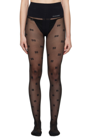 Ganni Butterfly Lace Tights on Garmentory