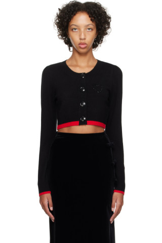 GANNI - Black Cropped Cardigan