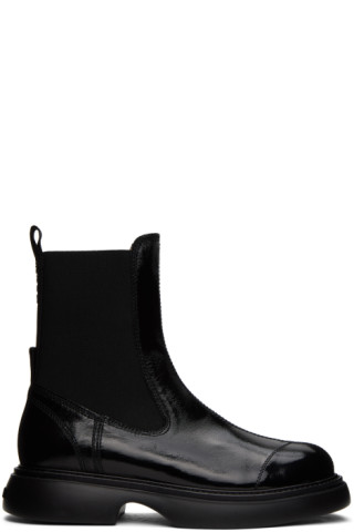 GANNI: Black Everyday Mid Chelsea Boots | SSENSE