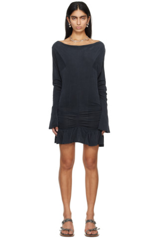 【関税込み】KNWLS ブルー Fuel ミニドレス Navy Petrol Minidress by KNWLS on Sale