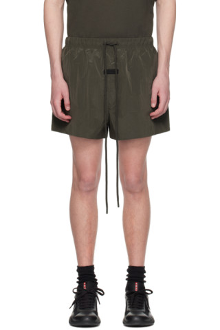 Fear of God ESSENTIALS: Gray Drawstring Shorts | SSENSE