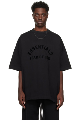 Fear of God ESSENTIALS - ブラック クルーネックTシャツ