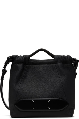 Maison Margiela: Black Soft 5AC Drawstring Small Bag | SSENSE Maison Margiela: Black Soft 5AC Drawstring Small Bag | SSENSE