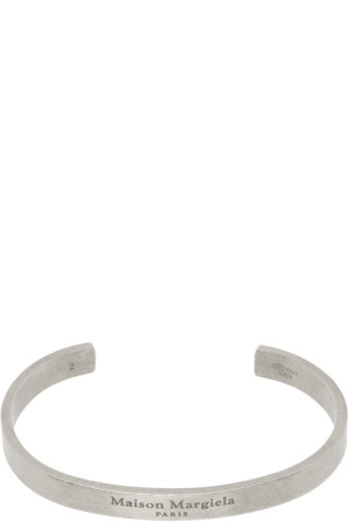 Maison Margiela Silver Logo Cuff Bracelet