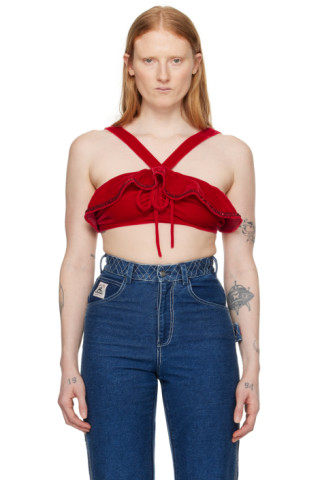 Missguided Red Bandage Ribbed Bralet - ShopStyle Bras