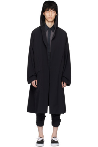 Black Tech Robe Coat by FUMITO GANRYU on Sale