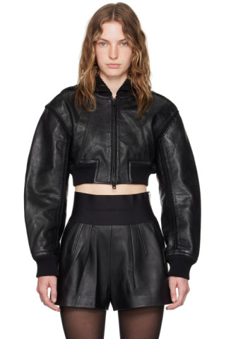 (New) Alexander Wang レザークロップド ボマージャケット 241187F058002_1.jpg