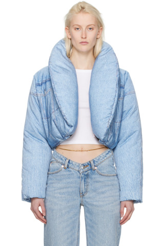Alexander wang ダウンジャケット Alexander Wangのブルー クロップド ダウンジャケットがセール中