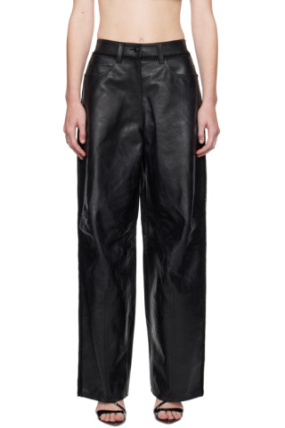 【関税込み】Alexander Wang ブラック ローライズ レザーパンツ Alexander Wangのブラック ローライズ レザーパンツがセール中