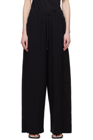 MM6 Maison Margiela: ブラック ドローストリング ラウンジパンツ 
