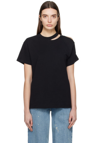 MM6 Maison Margiela: Black Safety Pin T-Shirt | SSENSE