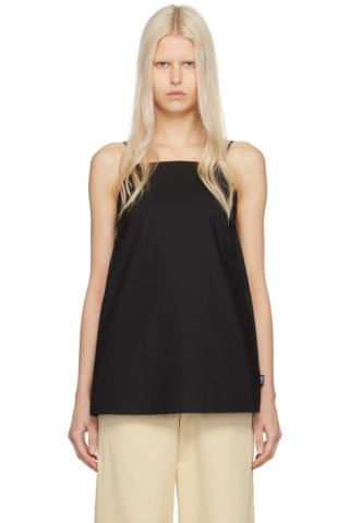 MM6|SLEEVELESS (S52NL0071 M20101 900) Black Low Back Camisole by MM6 Maison Margiela on Sale