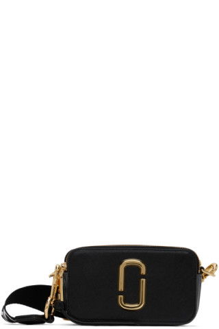 SSENSE Marc Jacobs Black 'The Logo Strap Snapshot' Bag 325.00