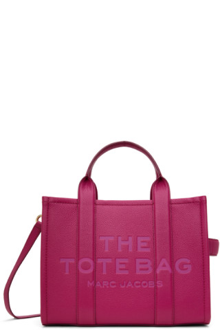 Marc Jacobs: ピンク ミディアム The Leather Tote Bag トートバッグ ...