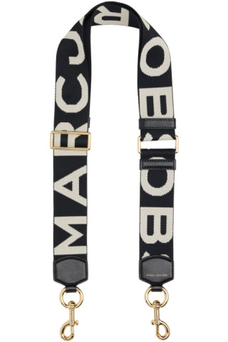 Marc Jacobs: Black & White 'The Logo Webbing' Shoulder Strap | SSENSE