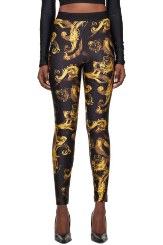 Versace Jeans Couture - Black Watercolor Couture Leggings