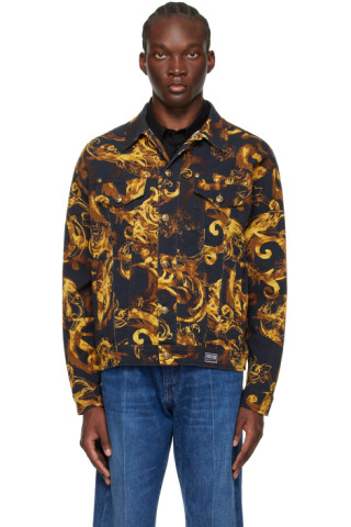 VERSACE JEANS COUTURE ブラックデニムジャケット Mサイズ Denim Blouson Jacket | VERSACE US