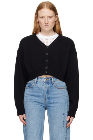 alexanderwang ブラック クロップドカーディガン alexanderwang.tのブラック クロップド カーディガンがセール中