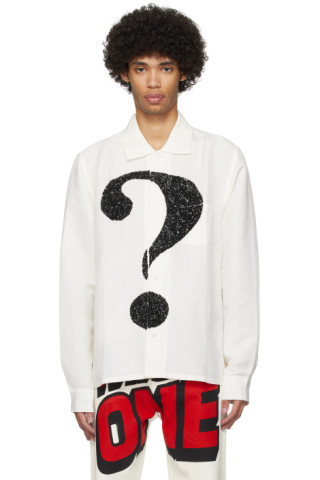 Sky High Farm Workwear - Off-White Question Mark Embroidered Shirt