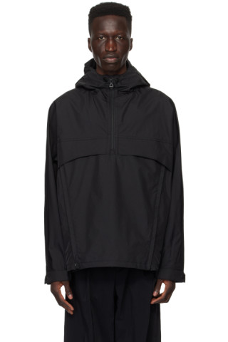【関税込み】Solid Homme ブラック ハーフジップジャケット 241221M180019_1.jpg