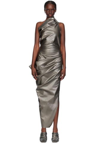 【関税込み】Rick Owens ガンメタル Walrus マキシドレス Gunmetal Walrus Maxi Dress by Rick Owens on Sale