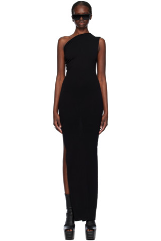 【RICK OWENS】アテナドレス ブラック Black Athena Denim Maxi Dress by Rick Owens on Sale