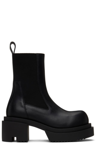 Rick Owens: Black Beatle Bogun Chelsea Boots | SSENSE Canada